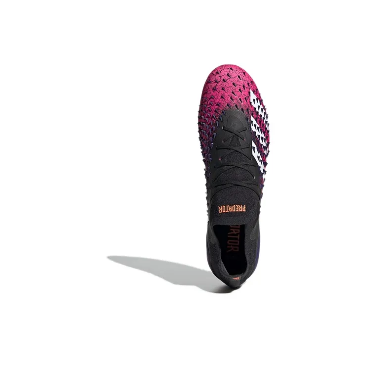 Adidas Predator Freak.1 Low Wear-Resistant Soccer Shoes Men's Black Purple-4