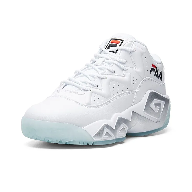 FILA MB1 Cushioning Slip Resistant And Abrasion Resistant High Top Vintage Basketball Shoes Women's White-1