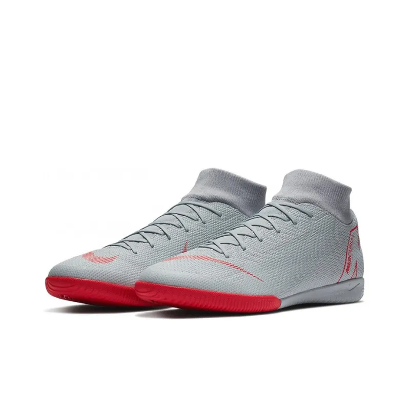 Nike SuperflyX 6 Soccer Shoes Men Low-Top Gray/Red-2
