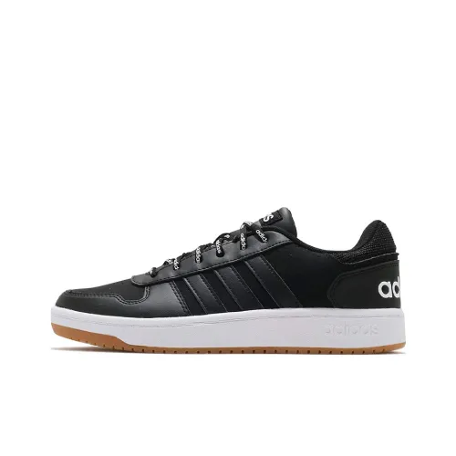 Adidas Neo Hoops 2.0 Vintage Basketball Shoes Unisex Low-Top Black/White/Brown