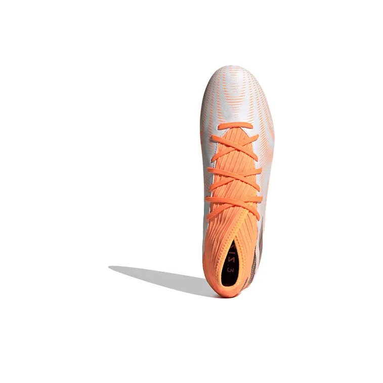 Adidas Nemeziz 3 FG Rubber Long Studs Natural Ground Wear-Resistant Soccer Shoes Men's White Orange-4