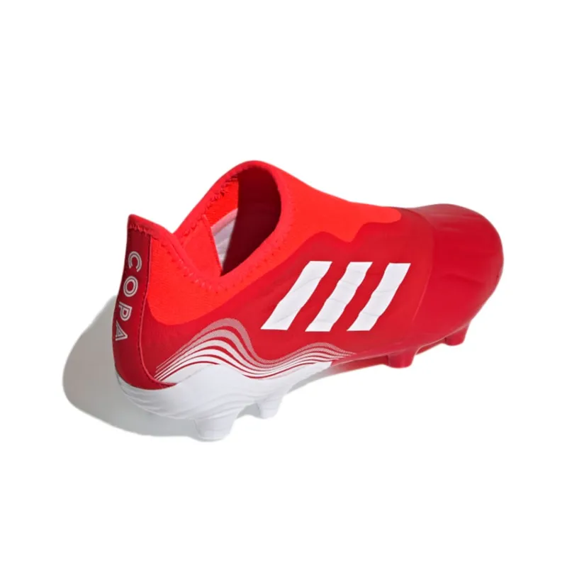 Adidas Copa Sense.3 FG Rubber Long Studs Natural Ground Slip-Resistant Soccer Shoes Men's Red White-3