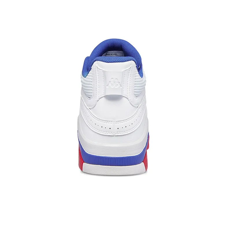 Kappa Cushioned Slip Resistant Mid Top Vintage Basketball Shoes Men's White Blue-3