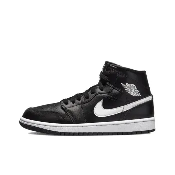 JORDAN 1 Mid Black White Women's