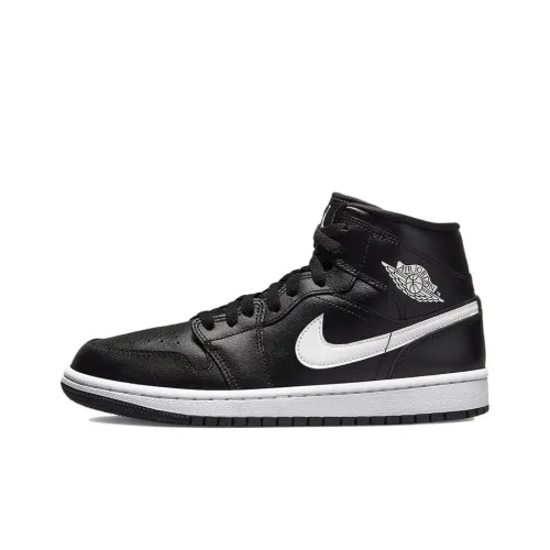 Jordan 1 Mid Black White Women's