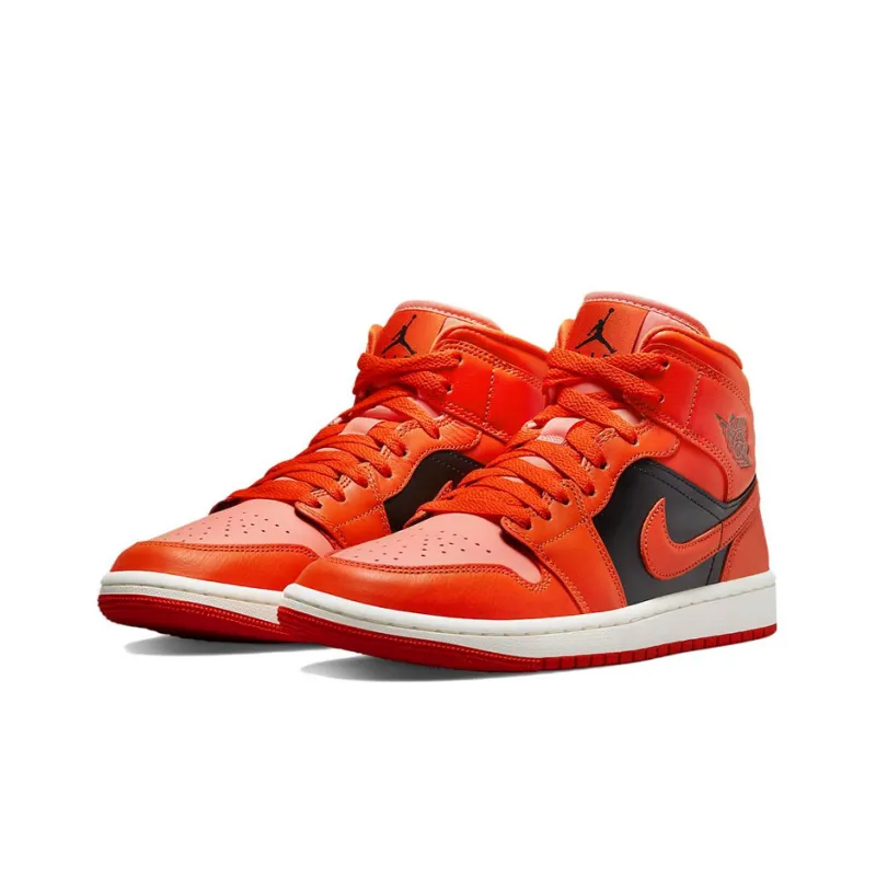 Jordan 1 Mid Se Rush Orange Crimson Bliss Women's-2