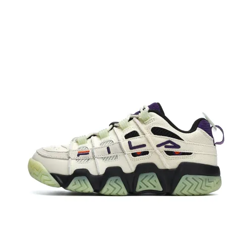 FILA FUSION Barricade Vintage Basketball Shoes Women's Low-Top Antique White/Noble Purple