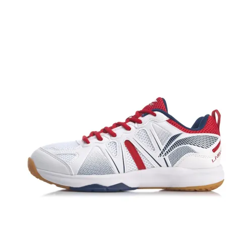 LINING Racetrack Encounter Badminton Shoes Unisex Low-Top White/Red