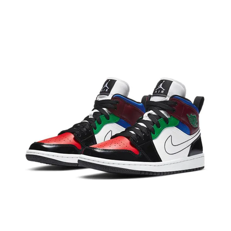 Jordan 1 Mid Se Black White Multi Color Women's-2