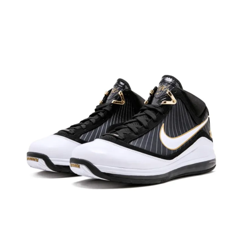 Nike LeBron 7 Black/White Metallic Gold-1