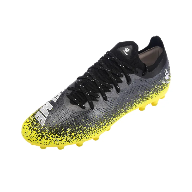 KELME MG Rubber Short Studs Cushioning Anti-Slip Wear-Resistant Breathability Soccer Shoes Unisex Black Neon Yellow-2