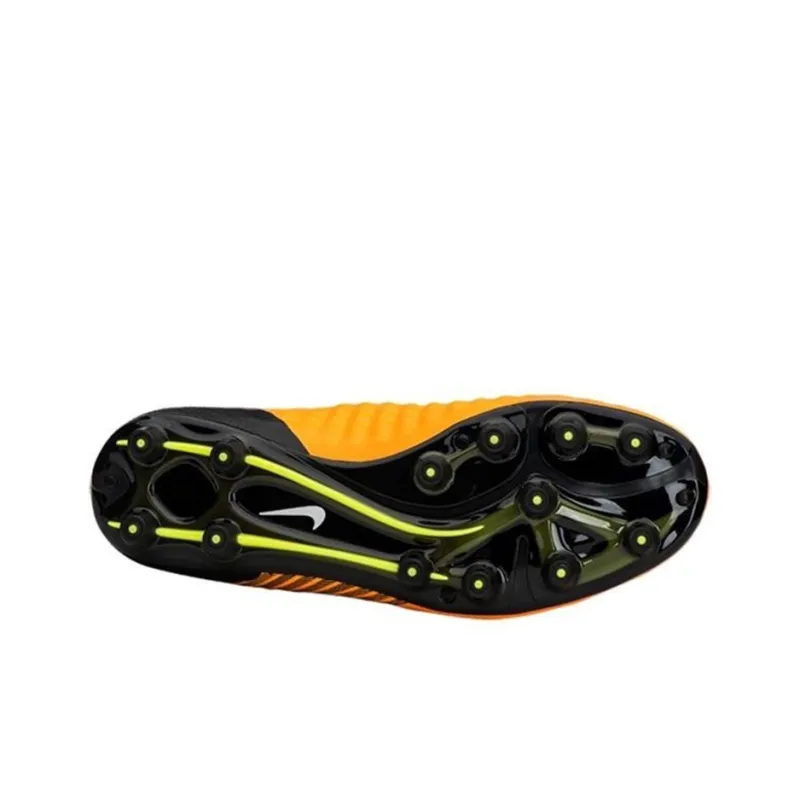 Nike HG Rubber Short Studs Cushioning Anti-Slip And Wear-Resistant Soccer Shoes Men's Orange Black-3