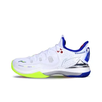 LiNing Battle Halberd 3 Cushioned Slip Resistant Abrasion Resistant Breathable Low Top Badminton Shoes Unisex White