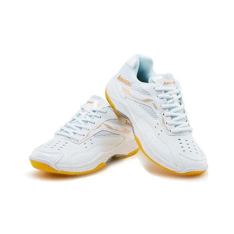 Kawasaki Wind chasing Series Cushioning Breathable Low Top Badminton Shoes Unisex White-2