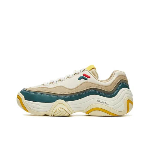 FILA FUSION Handle Vintage Basketball Shoes Men Low-Top Birch Tree Brown/Green Head Duck/Beige/Yellow