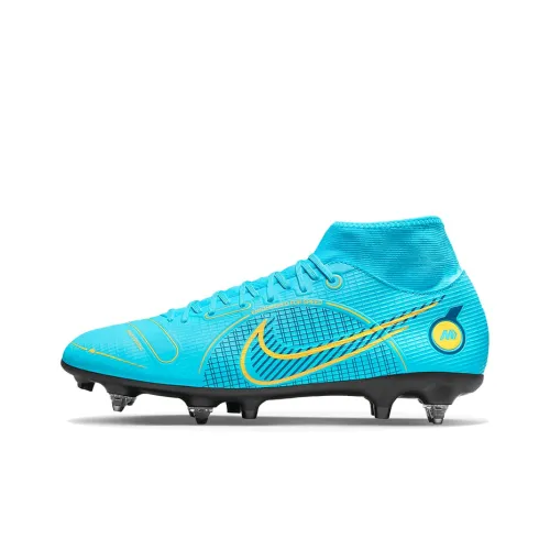 Nike Mercurial Superfly 8 Soccer Shoes Men Mid-Top Lake Blue/Laser Orange