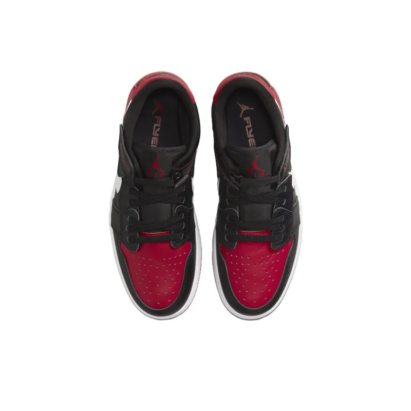 Jordan 1 Low FlyEase Black White Gym Red-3