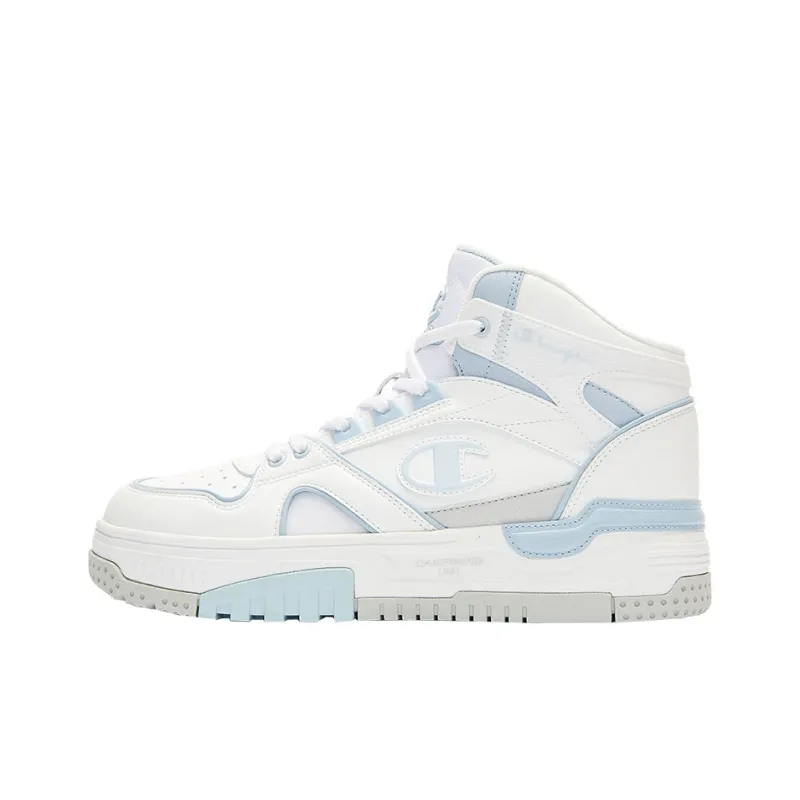 Champion RetroBasket 19 High Top Vintage Basketball Shoes Women's White Blue-0
