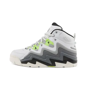 Kappa Anti Slip Wear Resistant Mid Top Vintage Basketball Shoes Unisex Gray Green