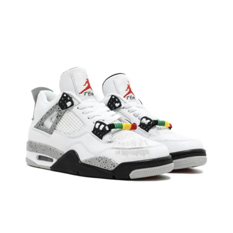 JORDAN 4 Retro Do The Right Thing Pack 'White Black Gray'-3