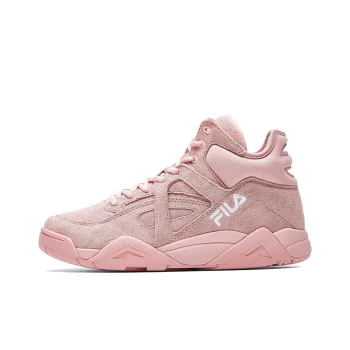 FILA Cage Cushioning Anti-Slip And Wear-Resistant Coverage Mid-Top Vintage Basketball Shoes Women's Cherry Blossom Pink