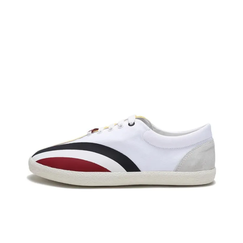 Moncler Stylish Skateboarding Shoes Men's White Red Yellow-0
