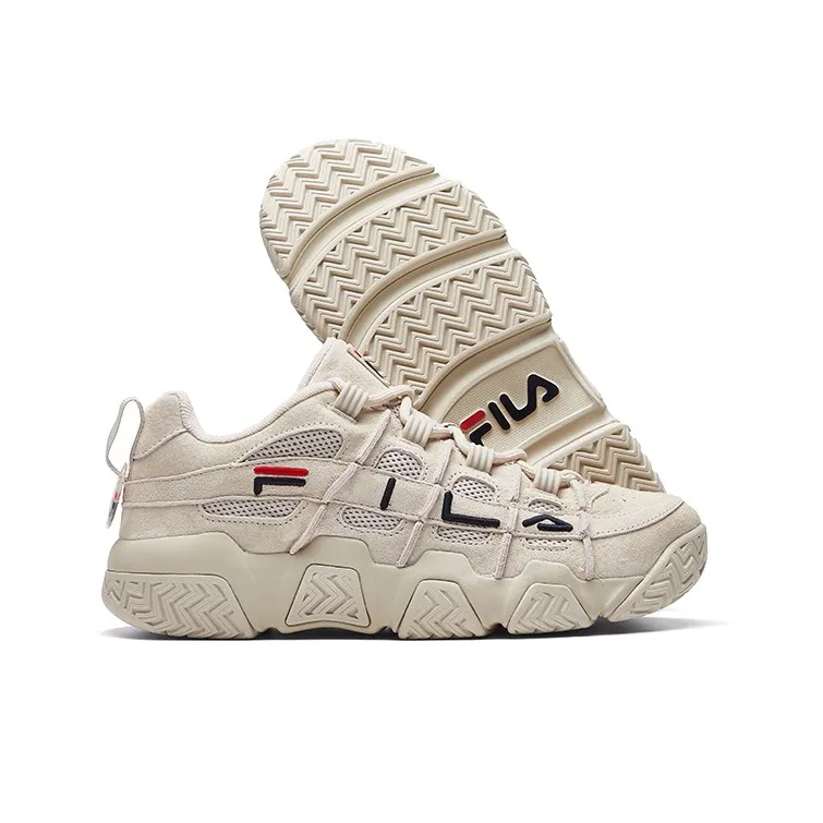 FILA Barricade Cushioning Anti Slip And Wear Resistant Breathable Coverage Low Top Vintage Basketball Shoes Women's Oat-4