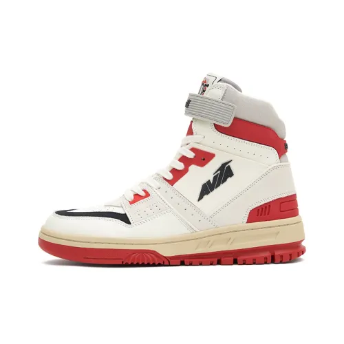 AVIA 880 Series Vintage Basketball Shoes Men High-Top Off White Red