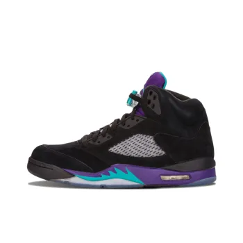 Jordan Air Jordan 5 Black Grape Cushioning Anti Slip And Wear Resistant Mid Top Vintage Basketball Shoes Men's Black