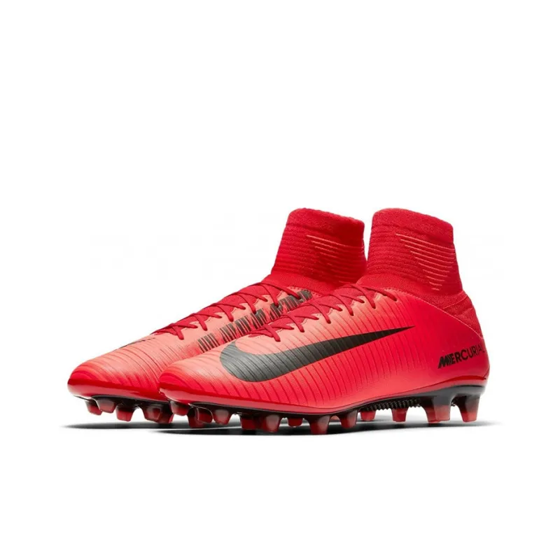 Nike Mercurial Victory FG Rubber Long Studs Cushioning Anti-Slip And Wear-Resistant Soccer Shoes Men's Red Black-2