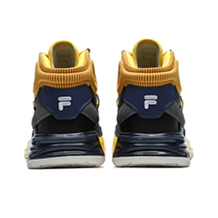 FILA FUSION FX 22 Mid Top Vintage Basketball Shoes Men's Black Yellow-3