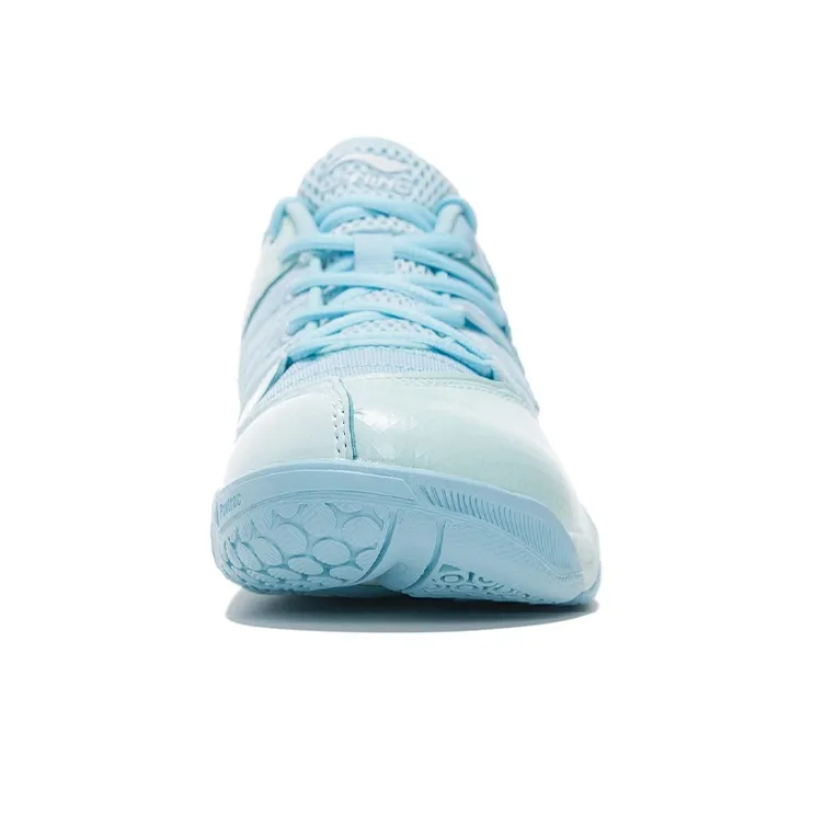 LiNing Cushioned Slip Resistant Abrasion Resistant Low Top Badminton Shoes Women's Blue-5