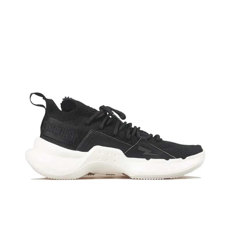 Neil Barrett x LiNing Essence 2.3 Cushioning Breathable Low Top Vintage Basketball Shoes Men's Black White-1