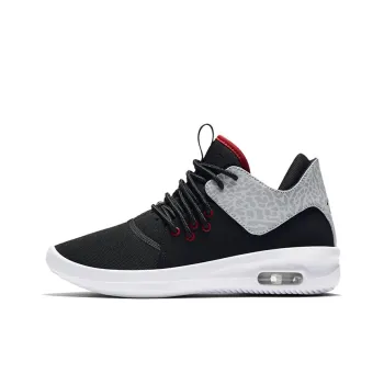 Jordan First Class Cushioning Anti-Slip And Wear-Resistant Mid-Top Vintage Basketball Shoes GS Black White Red