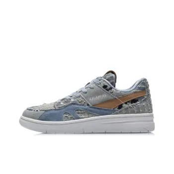 LiNing 937 Deluxe Low Cushioning Anti Slip And Wear Resistant Low Top Vintage Basketball Shoes Women's Gray Blue