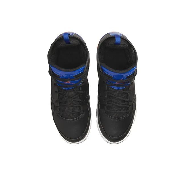 Jordan Flight Club 91 Cushioning Anti-Slip And Wear-Resistant Mid-Top Vintage Basketball Shoes GS Black Blue Orange-3