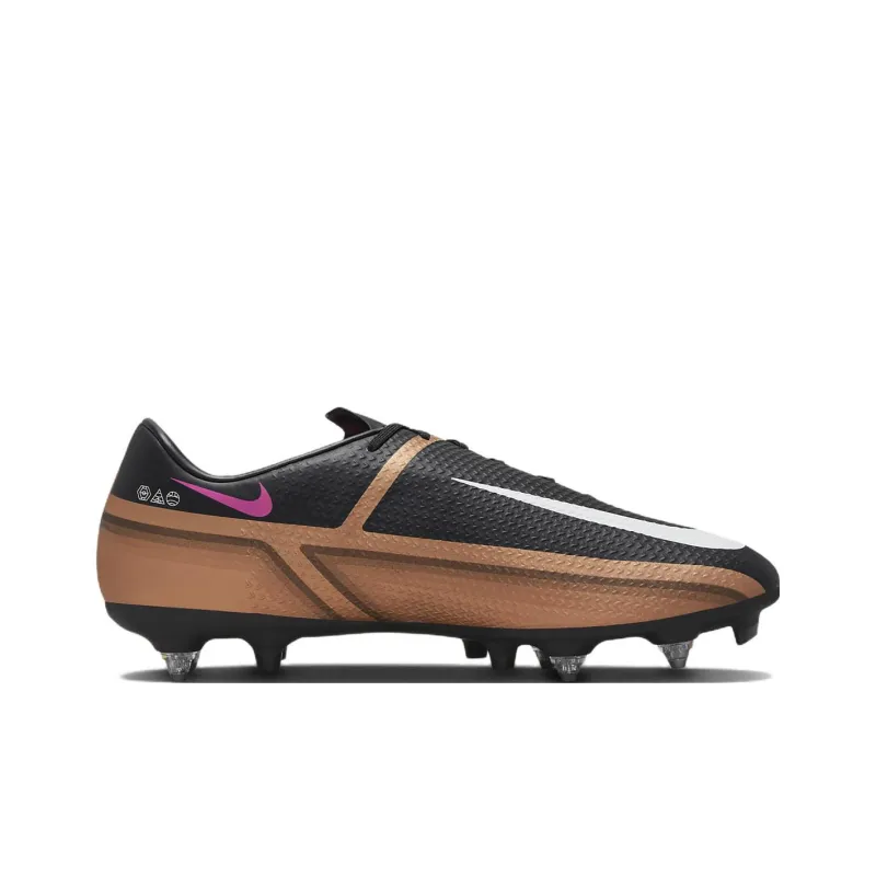 Nike Phantom GT2 Academy SG-Pro Anti-clog Traction Soft Ground Soccer Shoes Unisex Black Gold-1