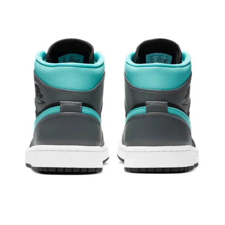 Jordan 1 Mid Grey Aqua-4