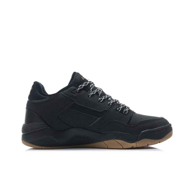 LiNing Retro 80s Cushioning, Slip Resistant, And Abrasion Resistant Low Top Vintage Basketball Shoes Men's Black Brown-1