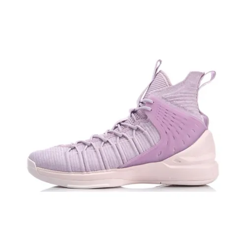 LINING Vintage Basketball Shoes Men High-Top Pink Purple