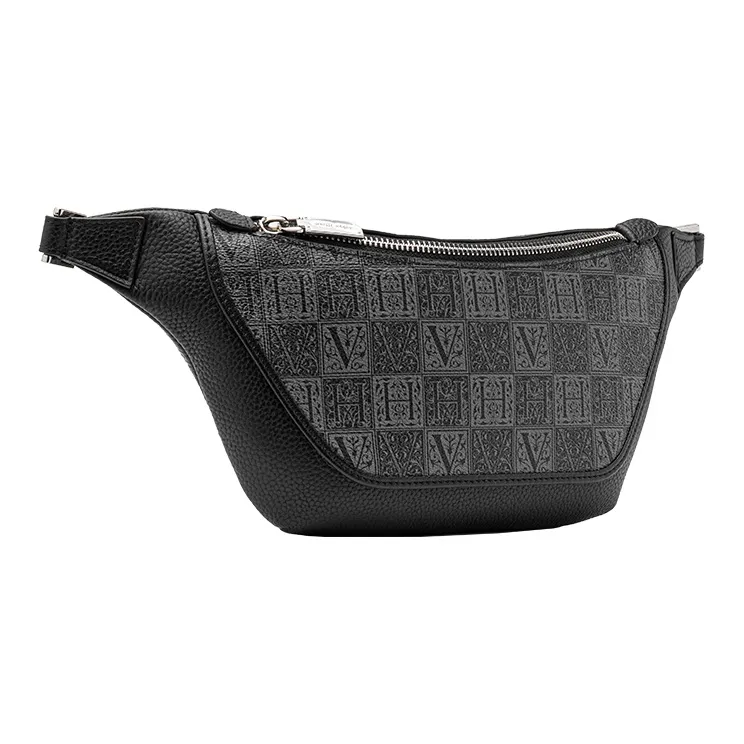 VANESSA HOGAN Monogram Cow Leather Shoulder Bags Sling Bags Medium Size Men's Black-1