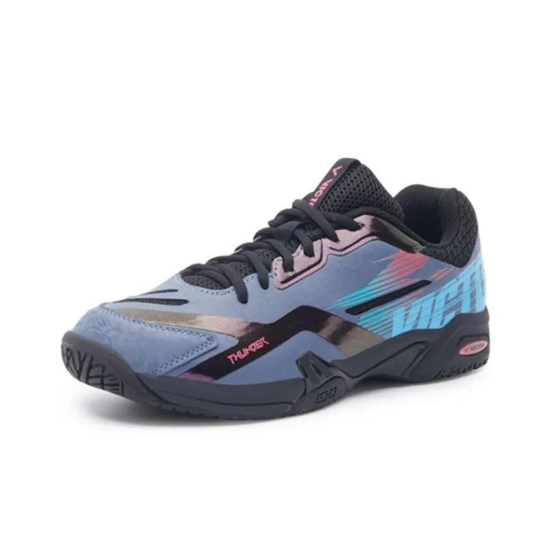 VICTOR Thunderstorm Cushioned Slip Resistant Abrasion Resistant Breathable Low Top Badminton Shoes Unisex Cyan Black-2