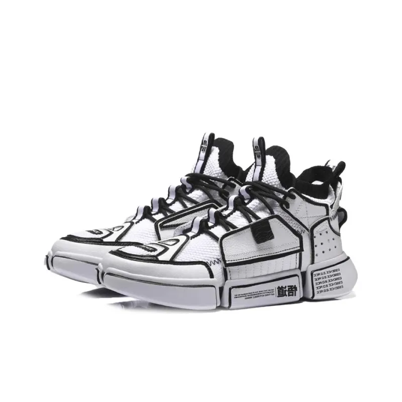 LiNing Essence ACE Vintage Basketball Shoes Women's Mid Top Black/White-1