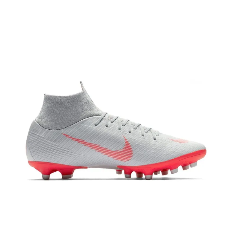 Nike Mercurial Superfly 6 Soccer Shoes Men Mid-Top Gray/Red-1