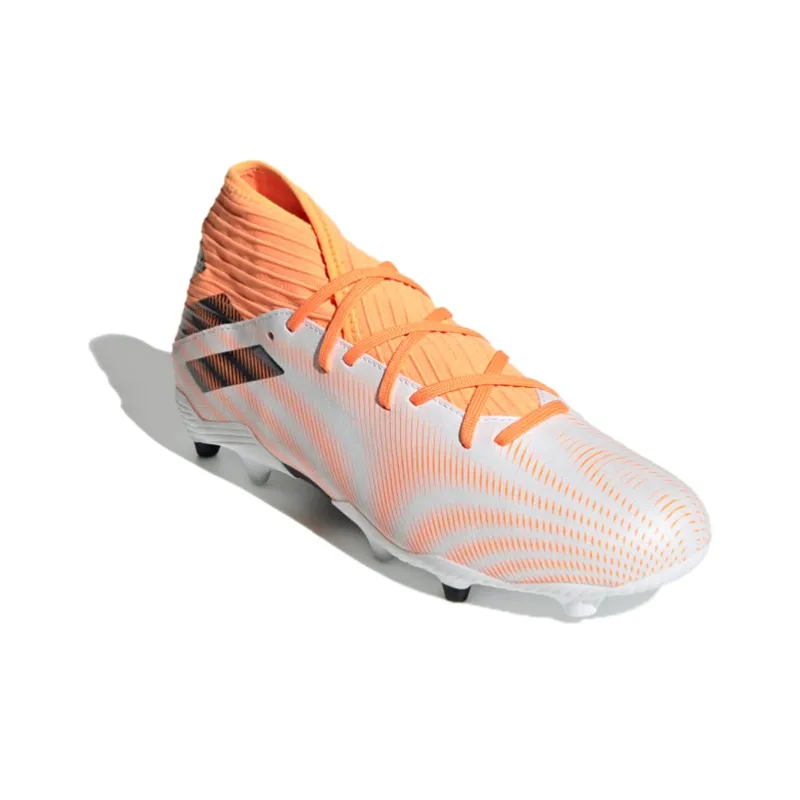 Adidas Nemeziz 3 FG Rubber Long Studs Natural Ground Wear-Resistant Soccer Shoes Men's White Orange-2