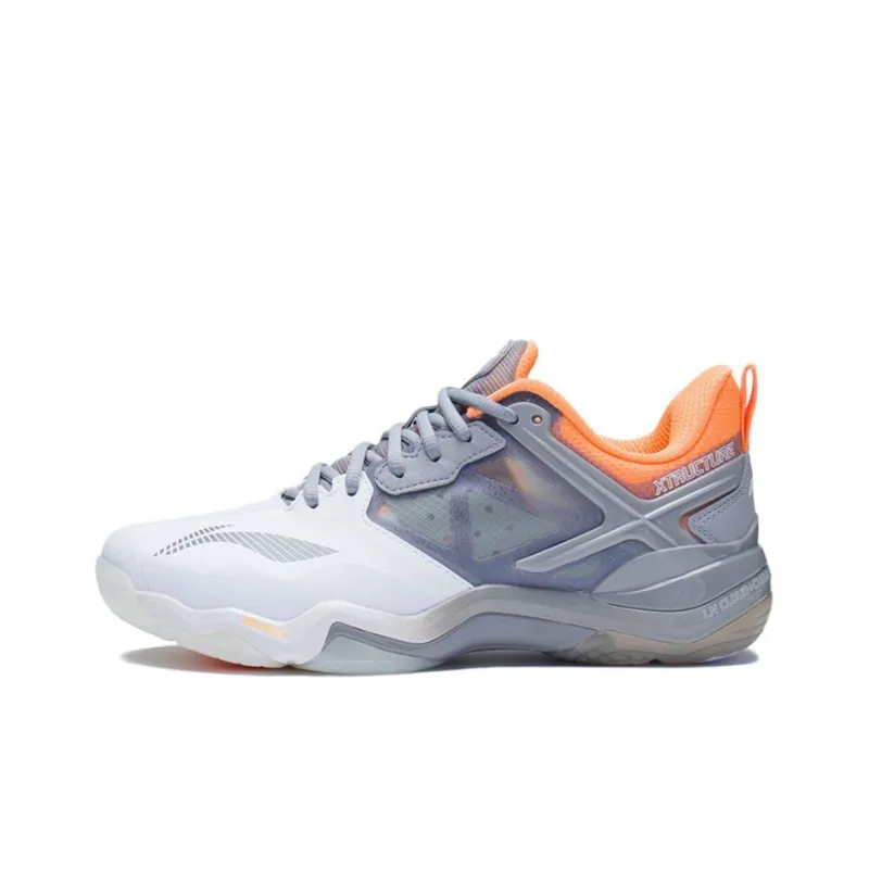 LINING Badminton Shoes Men Low Top Snow Gray/Standard White-0