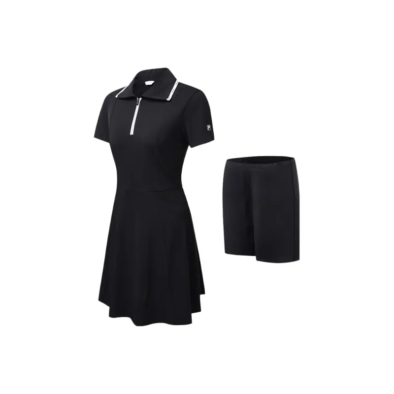 FILA Short Sleeved Dress Women's Black-3