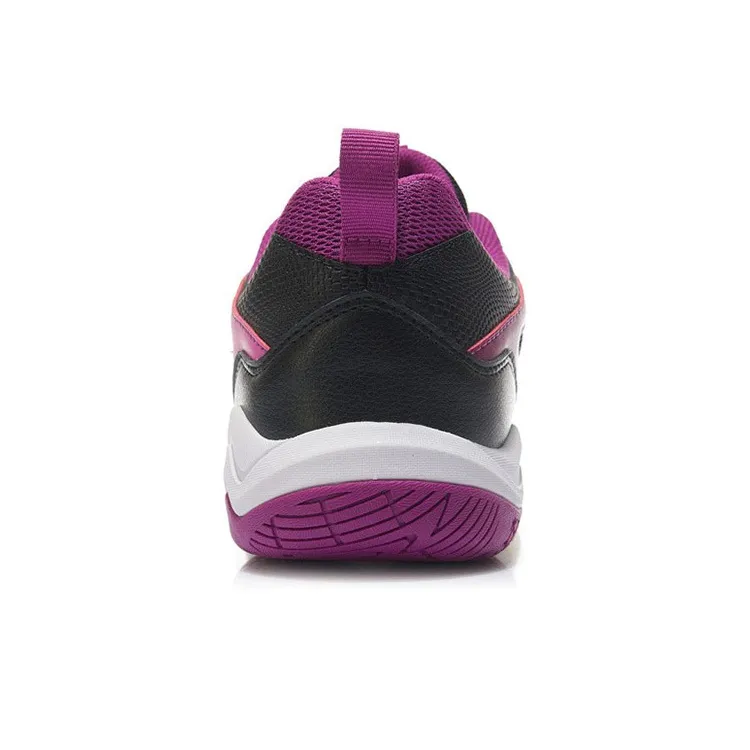 LiNing Sound Waves Cushioning, Slip Resistant, And Abrasion Resistant Low Top Badminton Shoes Men's Black Purple-4