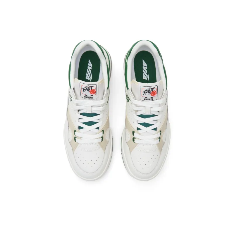 AVIA 855 Series Anti Slip Wear Resistant Low Top Vintage Basketball Shoes Men's White Green-3