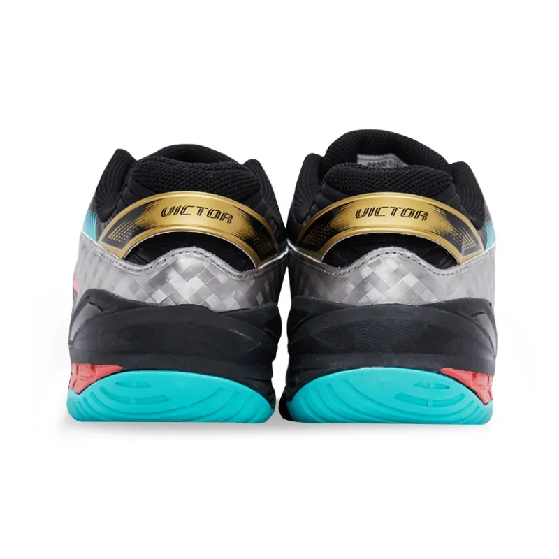 VICTOR Tamp Cushioning Anti Slip And Wear Resistant Breathable Coverage Support Low Top Badminton Shoes Unisex Black-4